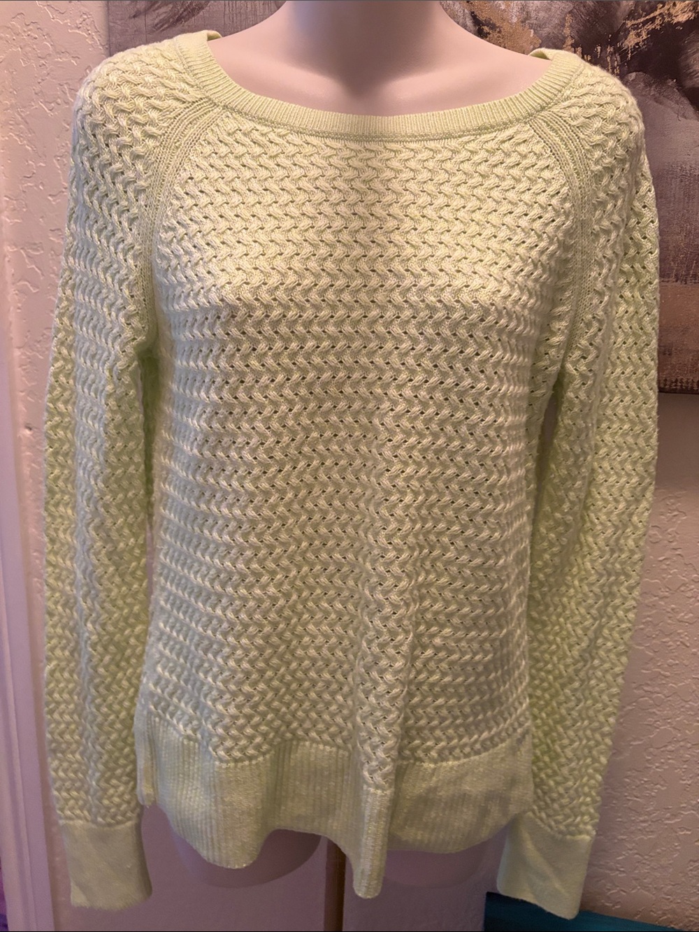 Light Yellow Knit Women's Sweater - Soft Crewneck